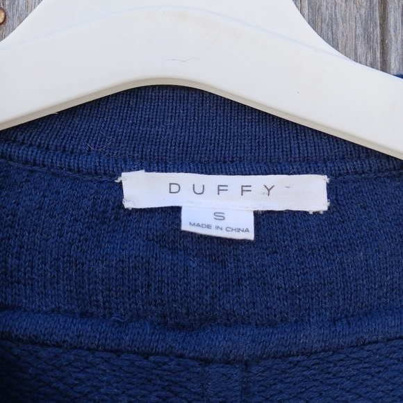 Duffy Cashmere Cotten Blend Blue Knit Sweater Jacket Women's Sz Small Zip Front - Picture 4 of 5